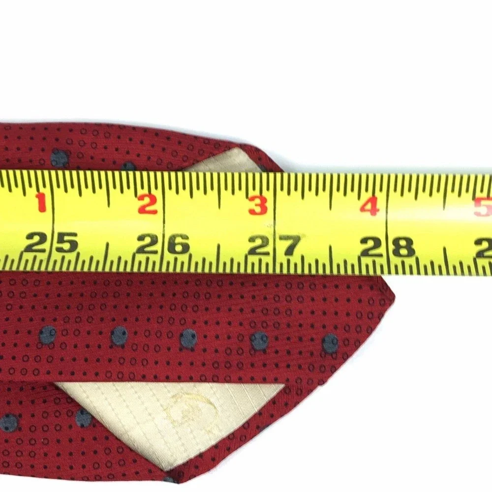 CERRUTI 1881 Silk Tie Made in ITALY Red Gray Polka Dot Men's Elegant Necktie